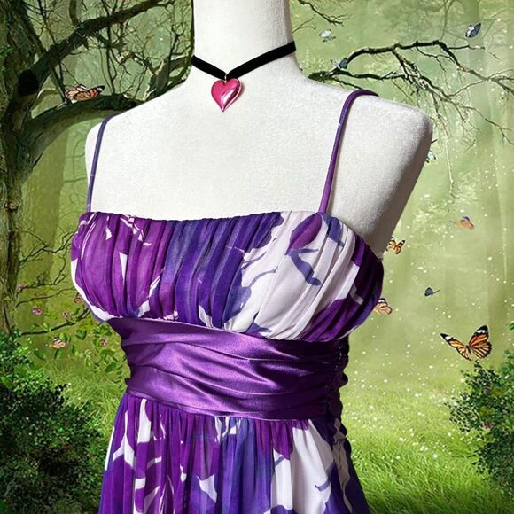 City Triangles from Ross Y2k 90s womens Purple Floral Mini summer Dress NWOT - Picture 11 of 12